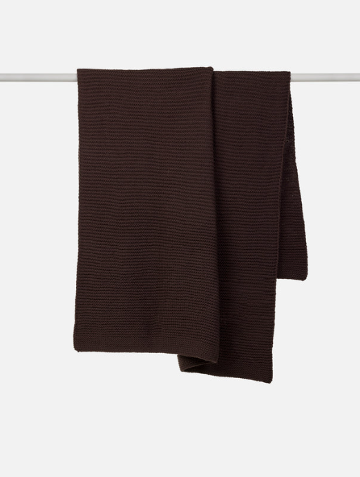 Wool Purl Knit Throw - Cocoa