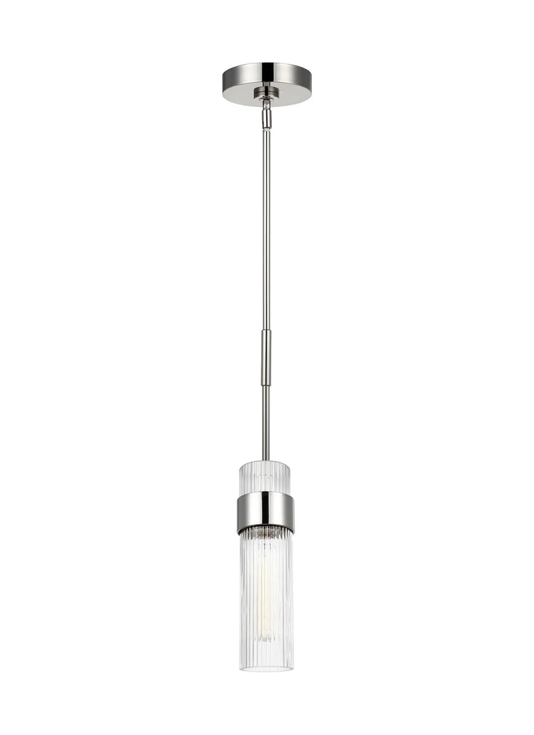 Visual Comfort Geneva 1L Medium Pendant - Polished Nickel