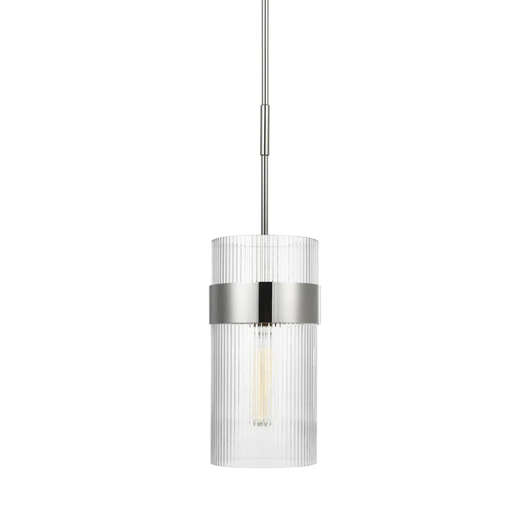 Visual Comfort Geneva 1L Pendant - Polished Nickel
