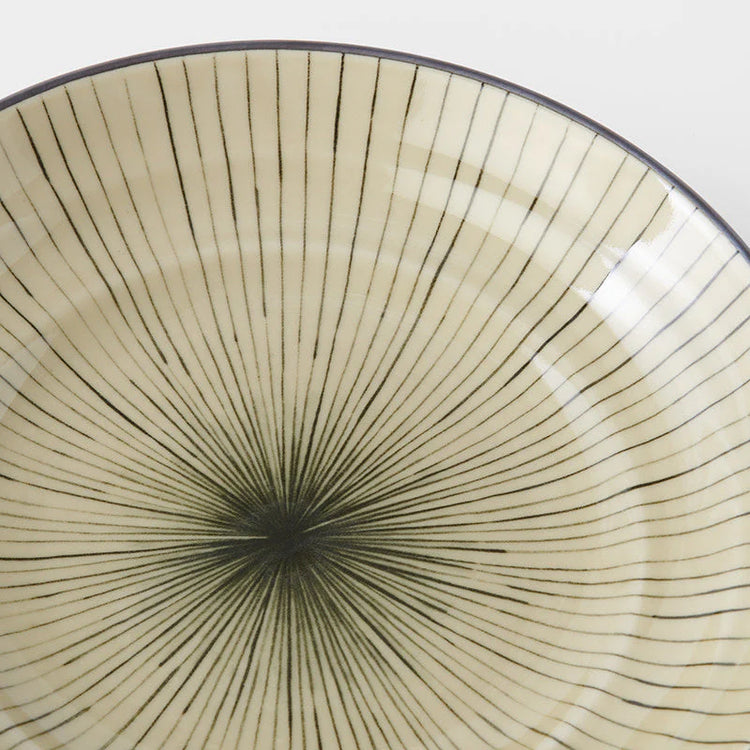 Made in Japan Green Converging Shallow Bowl