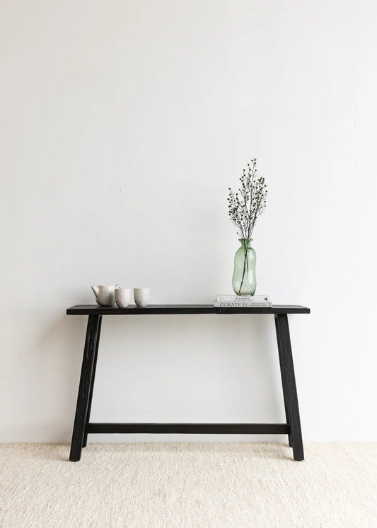 Jasmine Teak High Bench - Black