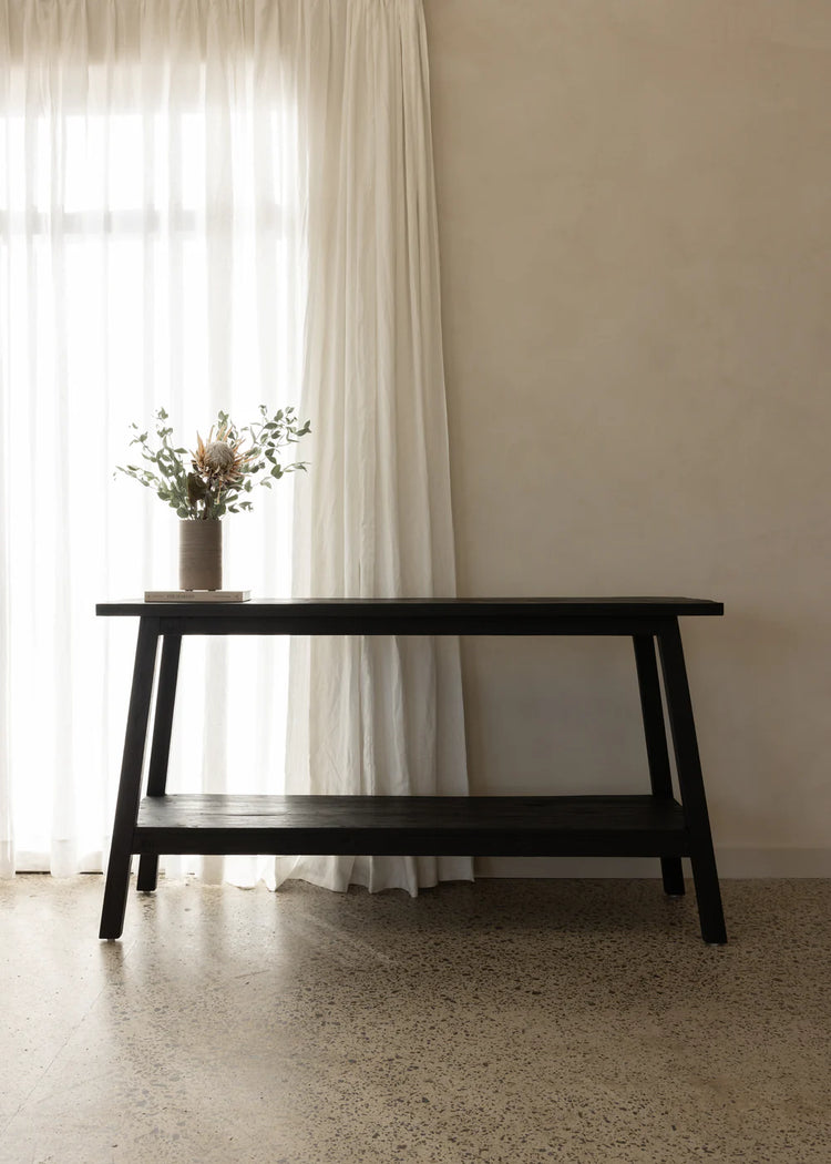 Sara Teak Console - Black