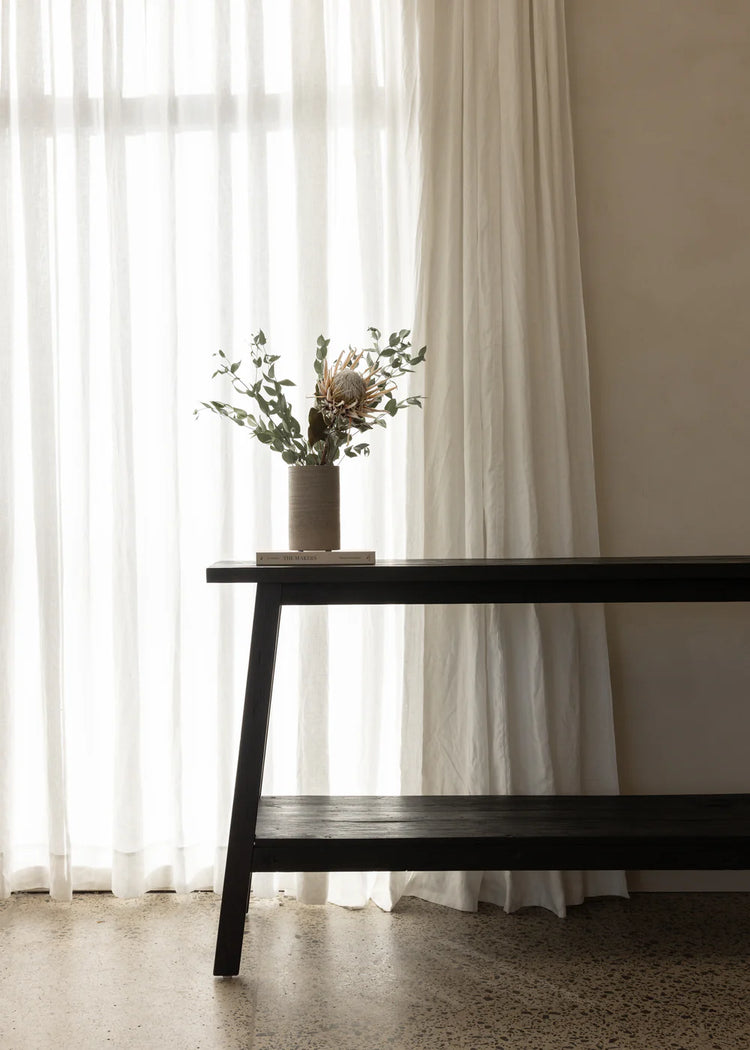 Sara Teak Console - Black