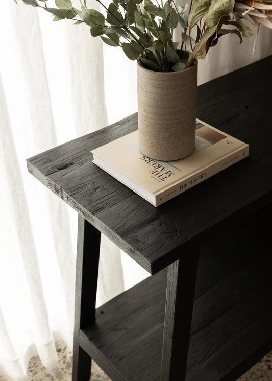 Sara Teak Console - Black