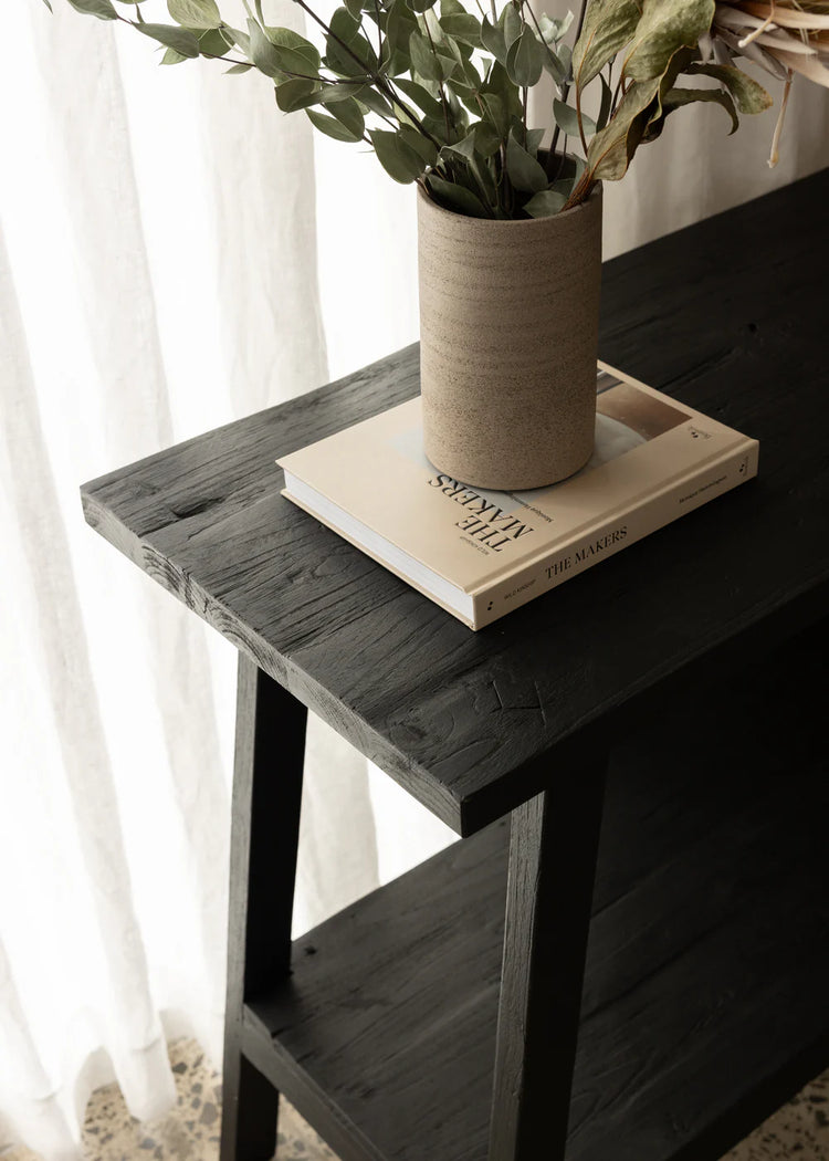 Sara Teak Console - Black