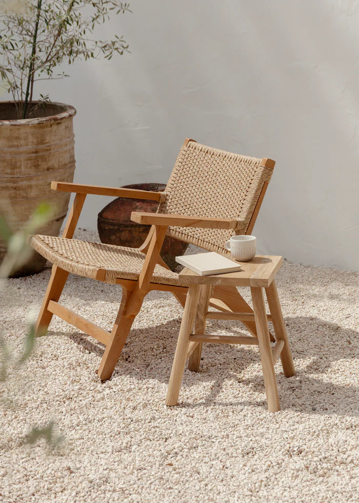 Sunday Teak Lounger With Arm Rest - Outdoor