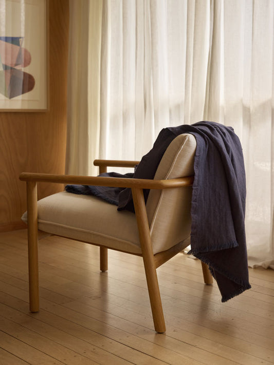 Oslo Oxford Blue/Lupin Lambswool Throw