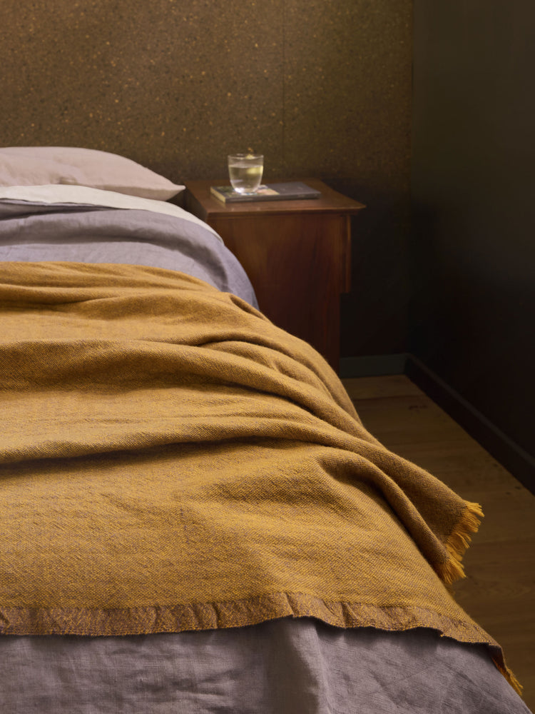 Oslo Satsuma/Lupin Lambswool Throw