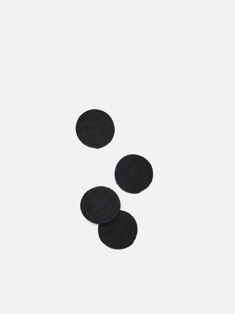 Woven Coaster - Black Set of 4