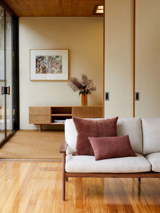 Cotton Velvet Cushion - Brick