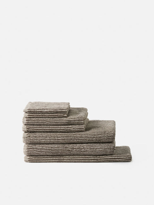 Cittā Stripe Cotton Towel Range - Cocoa/Bone