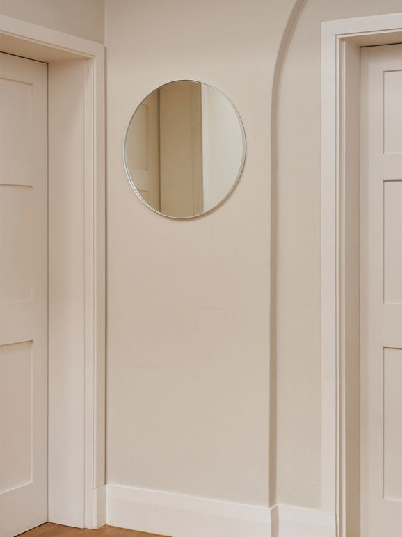 60cm White Round Wall Mirror
