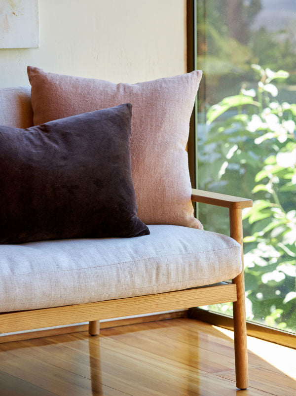 Cotton Velvet Cushion - Henna