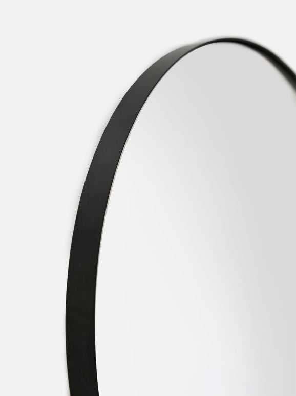 60cm Black Round Wall Mirror