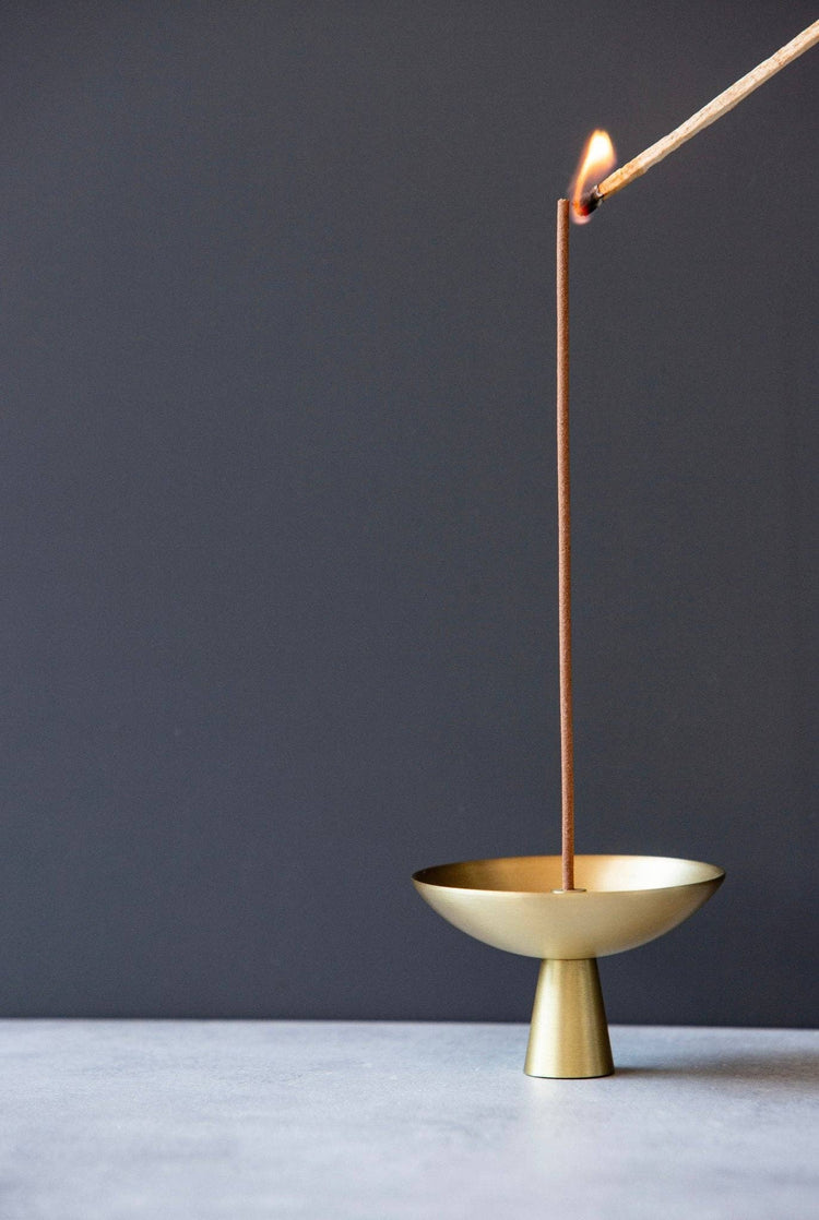 Alta Saturn Incense Holder - Brass Finish