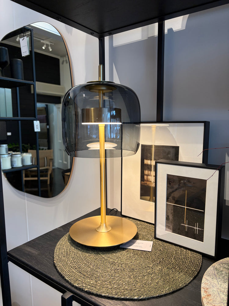 Salon Smoked Glass Table Lamp