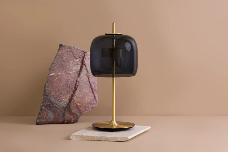 Salon Smoked Glass Table Lamp