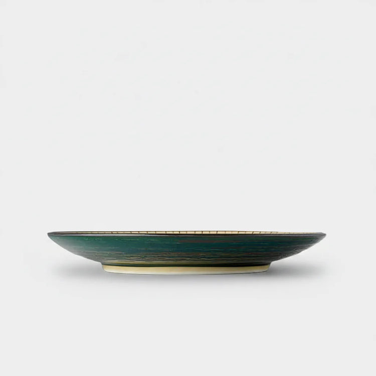 Made in Japan Green Converging Dinner Plate