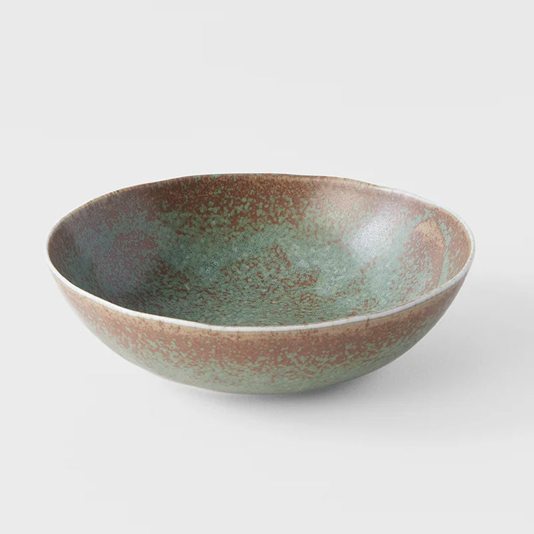 Made in Japan Green Fade Medium Oval Bowl