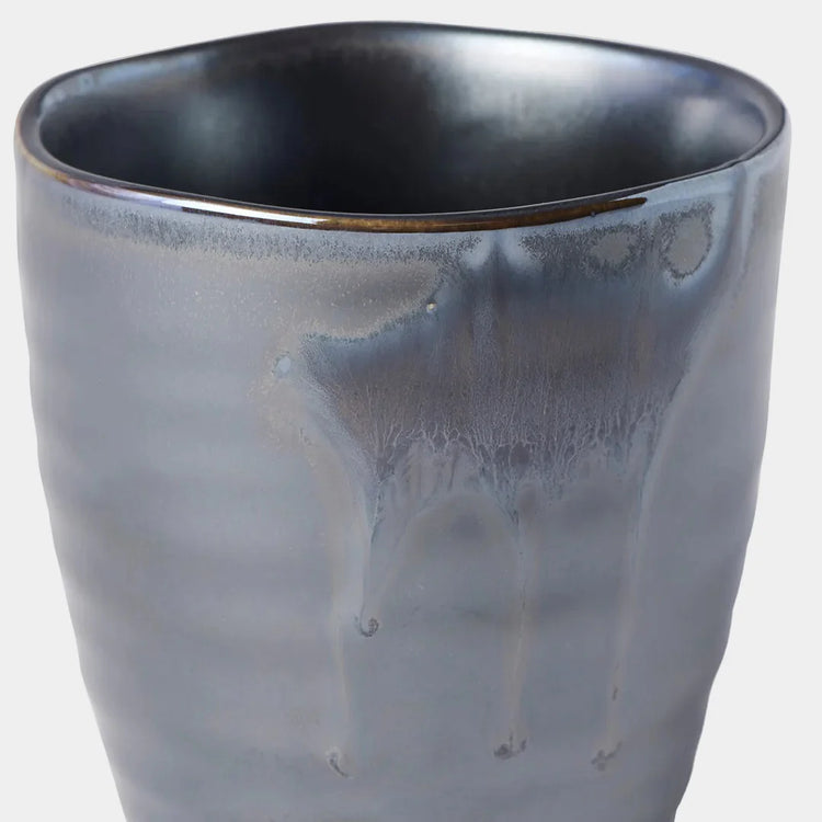 Made in Japan Black Metallic Drip Large Mug