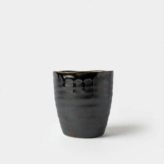 Made in Japan Black Metallic Drip Large Mug