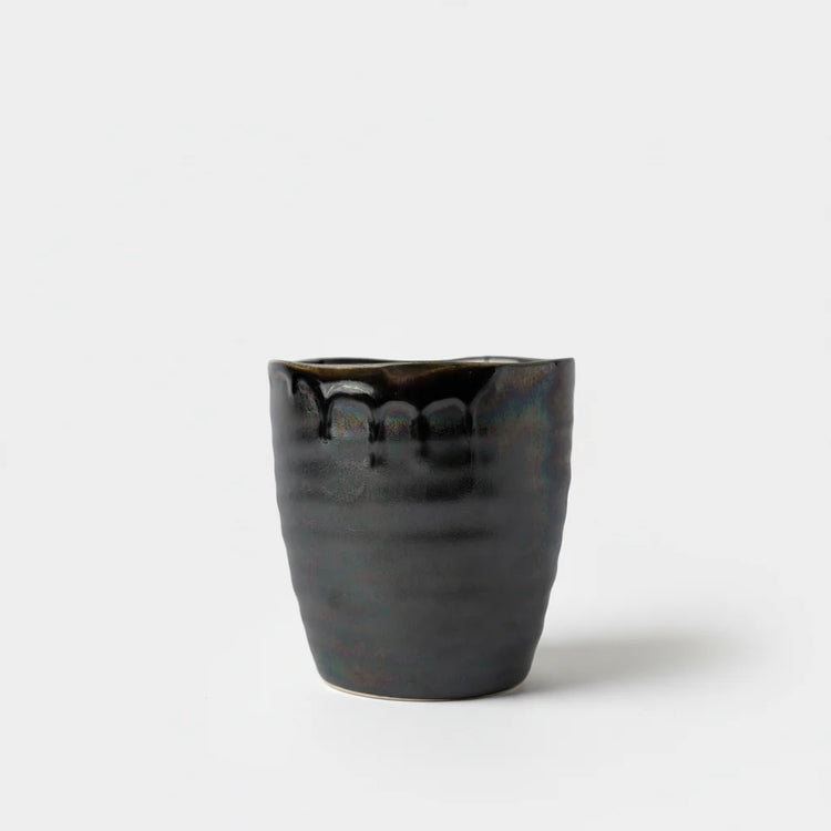 Made in Japan Black Metallic Drip Large Mug