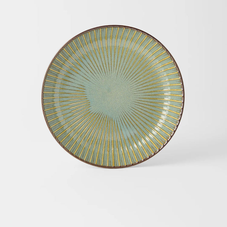 Made in Japan Sendan Green High Rim Plate