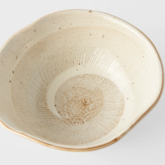Made in Japan Spiral Sand Uneven Bowl