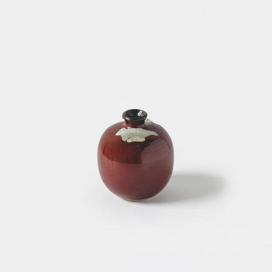 Made in Japan Terracotta & White Round Vase