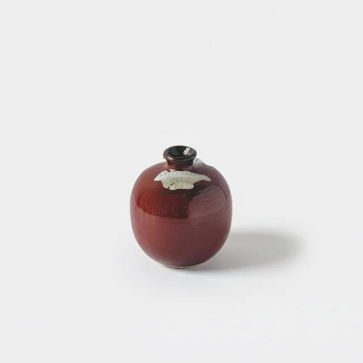 Made in Japan Terracotta & White Round Vase
