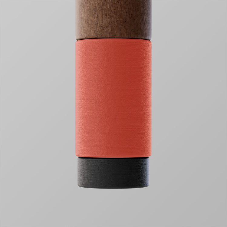 Uno. Coral and Walnut