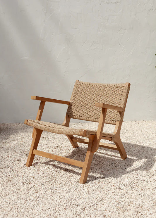 Sunday Teak Lounger With Arm Rest - Outdoor