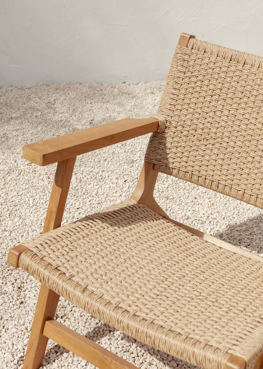 Sunday Teak Lounger With Arm Rest - Outdoor