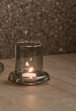 Cascade Hurricane Lamp - Smoke