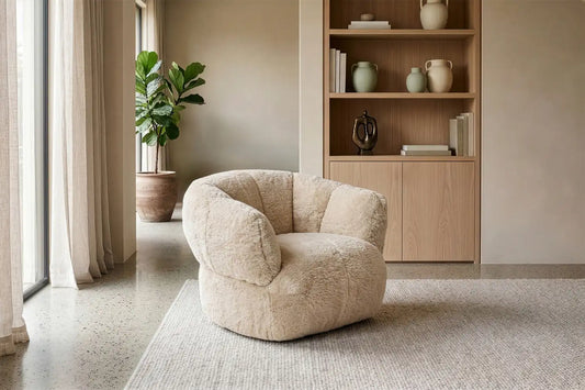 Kumo Swivel Chair - Faux Fur