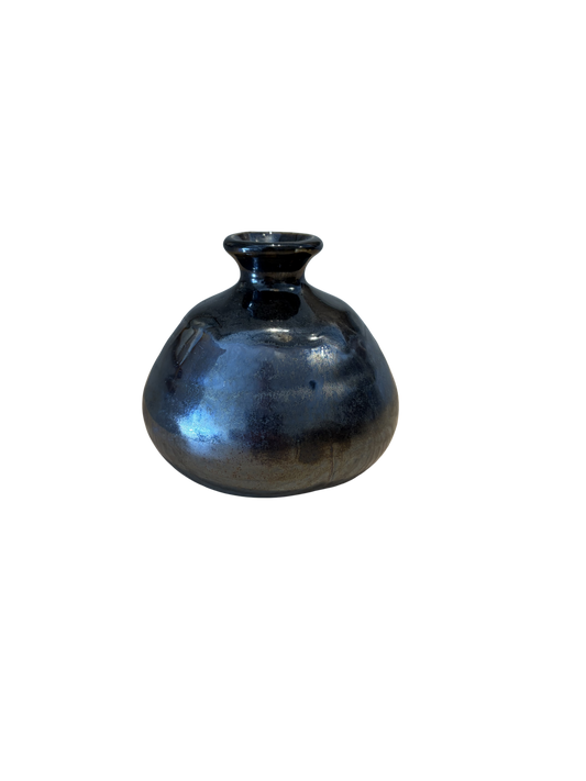 Made in Japan Round Black Metallic Vase