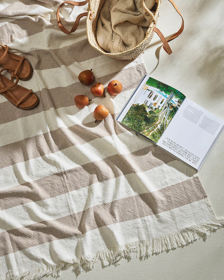 Baya Wide Stripe Cotton Throw