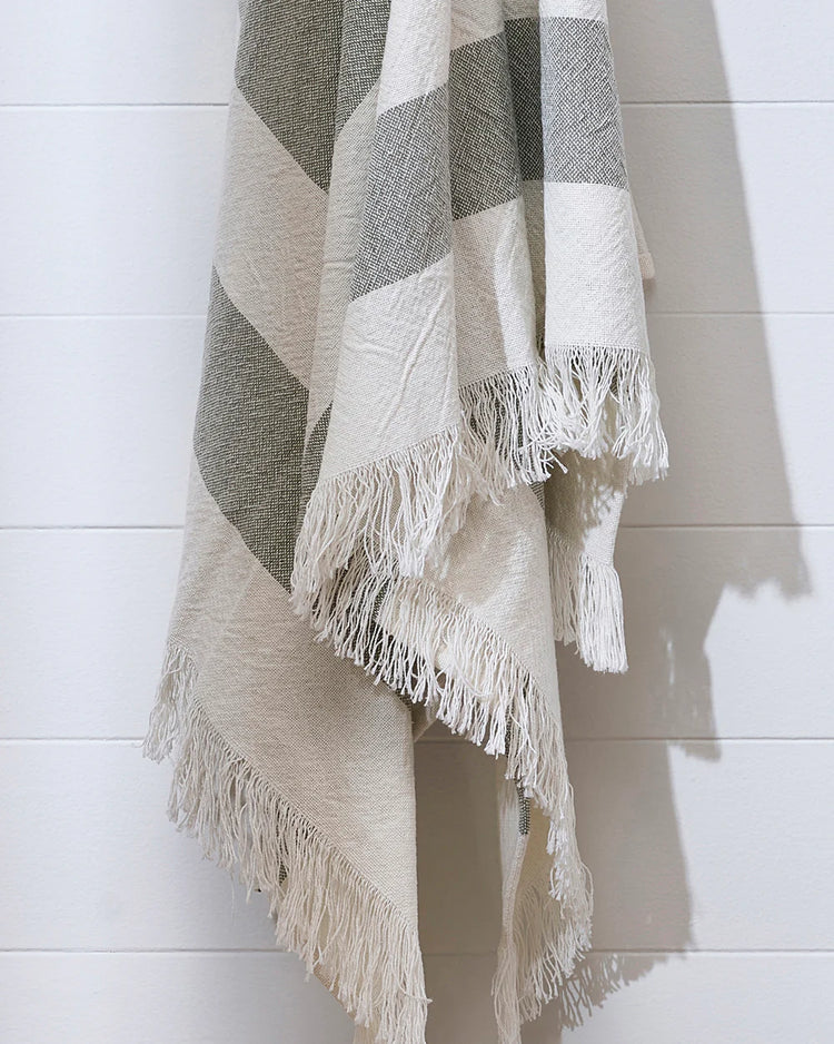 Baya Wide Stripe Cotton Throw